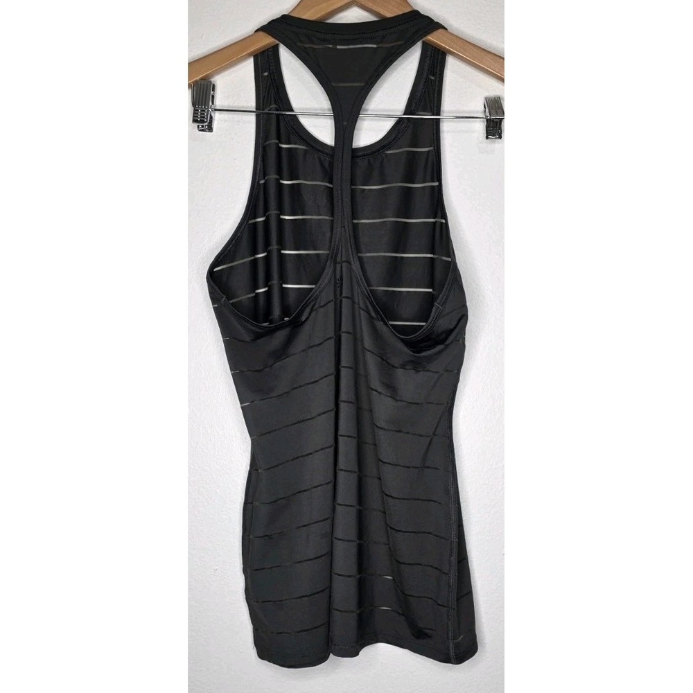 3pc Athleta Women Striped Racerback‎ Scoop Neck Stretch Tank Top White Black Grn - Picture 3 of 11